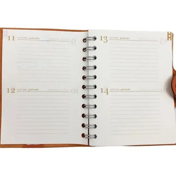 HERMES Ulysse PM Togo Leather Notebook Cover Orange w/Paperwork